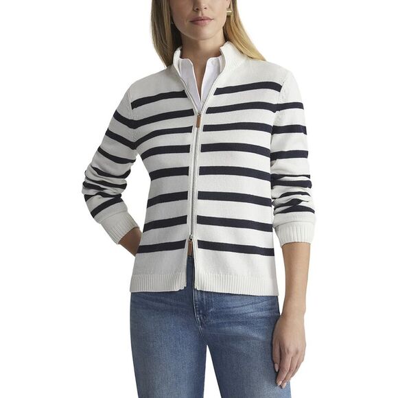 Lafayette 148 New York Jackets & Blazers - Lafayette 148 New York Womens  Petite Stripe Fitted Silk-Blend Bomber Jacket,